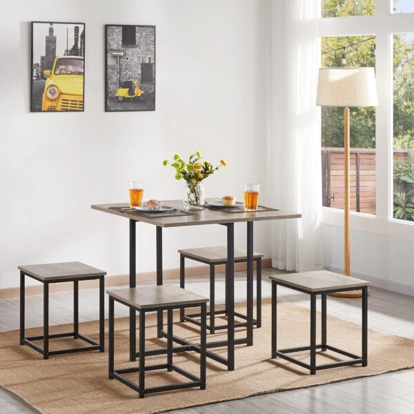 Yaheetech Dining Table Set for 4 Industrial Kitchen Table wi...