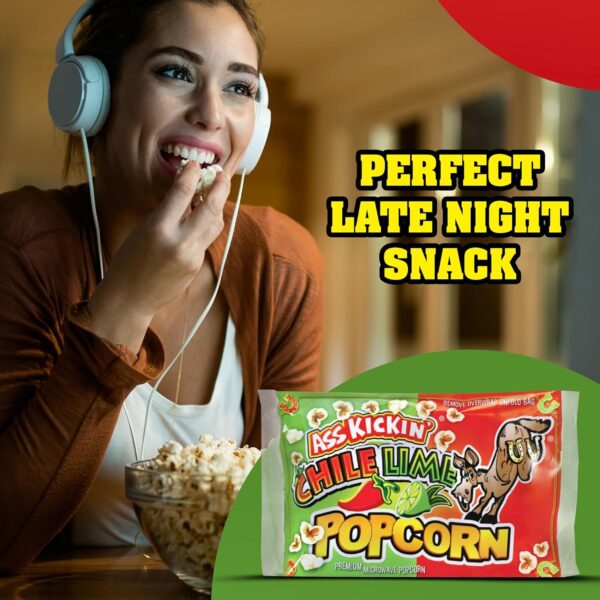 ASS KICKIN' Chile Lime Microwave Popcorn Bags - 3 Pack - Ult...