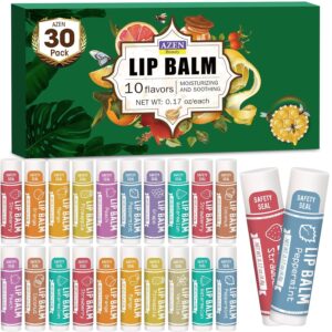 AZEN 30 Pack Lip Balm, Natural Lip Balm Bulk, Lip Care Produ...