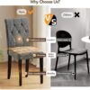Upholstered Dining Chairs Set of 4, Button Tufted Parsons Di...