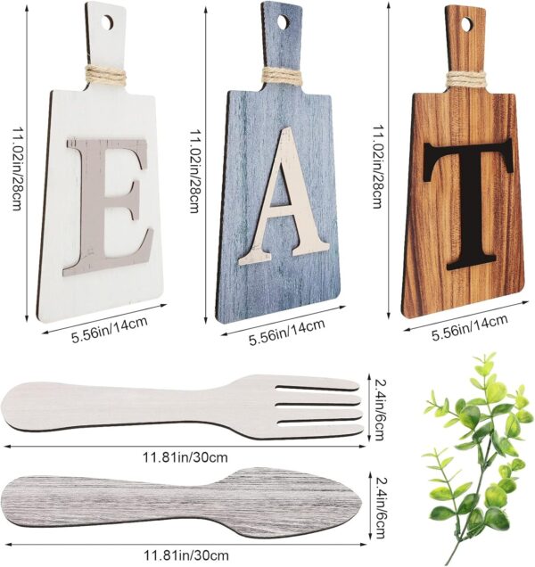 Jetec Cutting Board Eat Sign Set Hanging Art Kitchen Eat Sig...