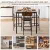 Giantex 5-Piece Dining Table Set W/Counter Height Table & 4 ...