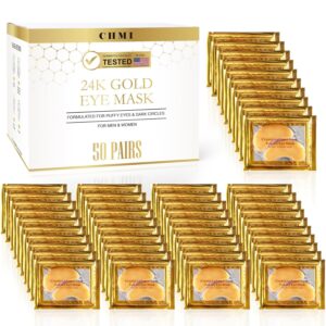 CHMI Under Eye Patches (50 Pairs) - 24K Gold Eye Patches for...