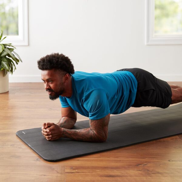 Amazon Basics 1/2 Inch Extra Thick Exercise Yoga Mat with Ca...