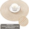 SHACOS 15 inch Round Braided Placemats Set of 6 Non Slip Hea...
