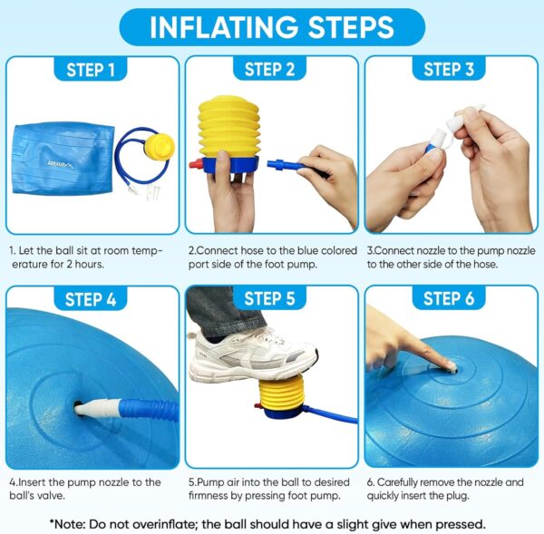 APEXUP Yoga & Pilates Ball - Anti Slip Heavy Duty Gym Ball f...