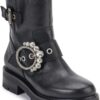 KARL LAGERFELD PARIS Women's Lug-Sole Marceau Combat Boot wi...