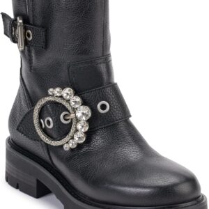 KARL LAGERFELD PARIS Women's Lug-Sole Marceau Combat Boot wi...