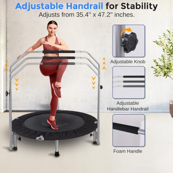 SereneLife 36/40" Foldable Mini Trampoline - Compact Fitness...