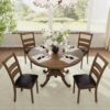 COLAMY Upholstered Dining Chairs Set of 2, PU Leather Ladder...