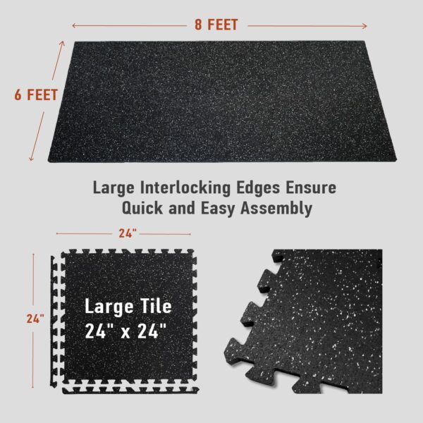 AIRHOP 0.56in Thick 48 Sq Ft Exercise Equipment Mats, 12 Til...