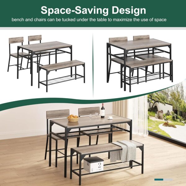 Shintenchi Kitchen Table Chairs Set of 4, Dining Table Set f...