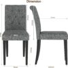 Upholstered Dining Chairs Set of 4, Button Tufted Parsons Di...