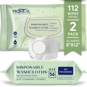 X Large Wet Wipes for Adults - 2 Packs of 56 [112 Count] Dis...