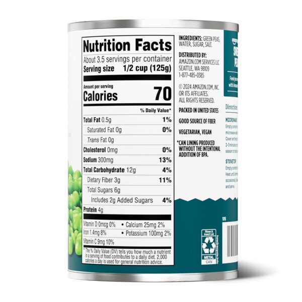 Amazon Grocery, Sweet Peas, 15 Oz (Previously Amazon Fresh, ...