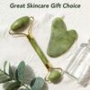 huefull Genuine Jade Roller & Gua Sha Set for Face, Cooling ...
