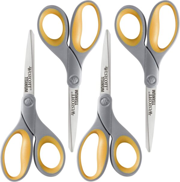 Westcott 8-Inch Titanium Bonded Scissors, Soft Handle, Strai...