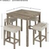 5-Piece Counter Dinner Height Table Set, Indoor Modern Recta...