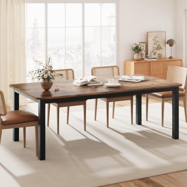 GarveeHome Industrial Dining Table for 6-8 People, 78.7 Inch...