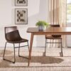 Walker Edison Mid-Century Modern Solid Wood Tapered-Leg Dini...