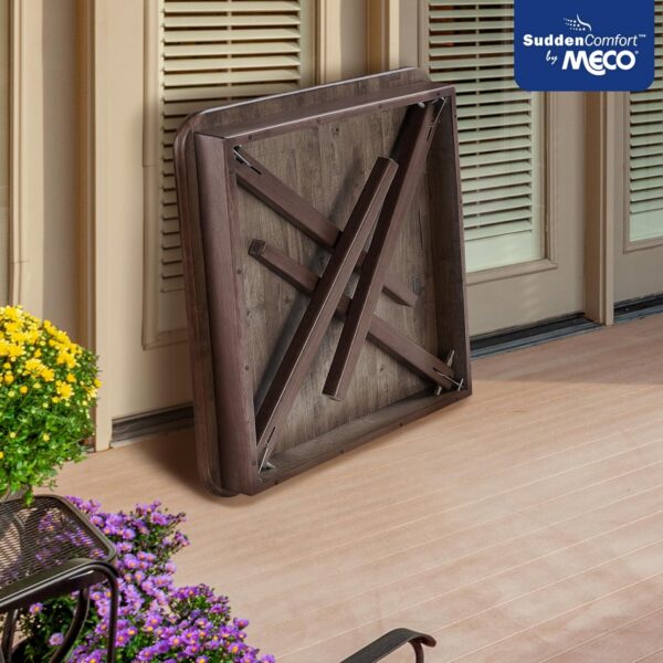 MECO Stakmore Classic Straight Edge Wood Folding Card Table,...