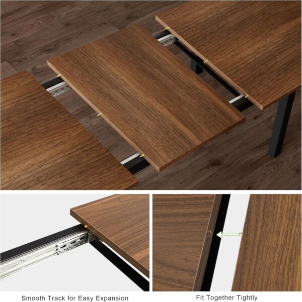 Feonase 5-Piece Dining Table Set for 4-8 People, 63" Extenda...