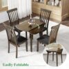 AMERLIFE Solid Wood 5-Piece Foldable Dining Set, Mid Century...