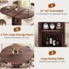 Dining Table for 4-6,63“Extendable Round Kitchen Dining Room...