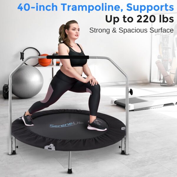 SereneLife 36/40" Foldable Mini Trampoline - Compact Fitness...