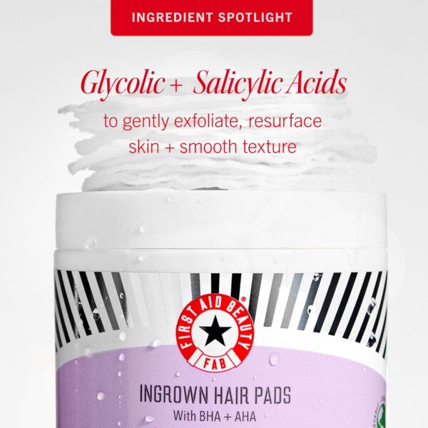 First Aid Beauty - Ingrown Hair Pads with BHA + AHA - Afters...