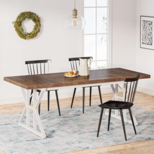 Tribesigns Farmhouse Dining Table for 6 People, 70.8-Inch Re...