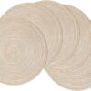 SHACOS 15 inch Round Braided Placemats Set of 6 Non Slip Hea...