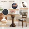COLAMY Upholstered Dining Chairs Set of 2, PU Leather Ladder...