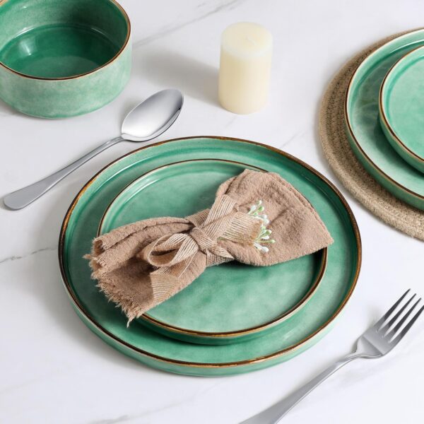 LIANYU Dinnerware Sets for 4, 12 Piece Plates and Bowls Dish...