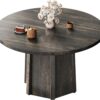 DWVO 47" Round Dining Table for 4-6 People Farmhouse Industr...