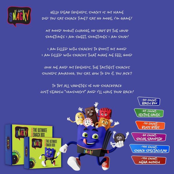 I AM Snacky - Snack Box Care Package + Greeting Card - SNACK...