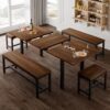 Feonase 5-Piece Dining Table Set for 4-8 People, 63" Extenda...