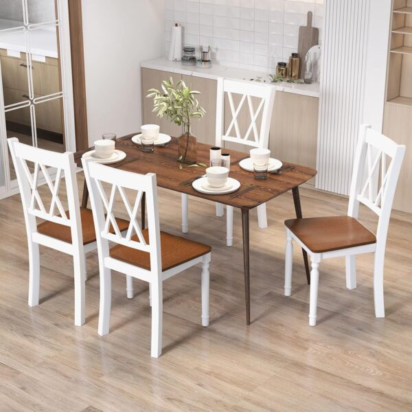 Giantex Dining Room Chairs Set of 2 White, Wooden Farmhouse ...