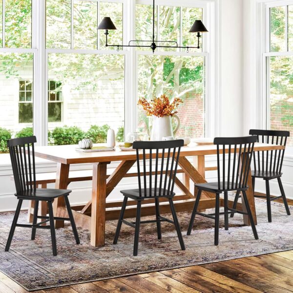 LUE BONA Dining Chairs Set of 4, Windsor Dining Chair, Spind...