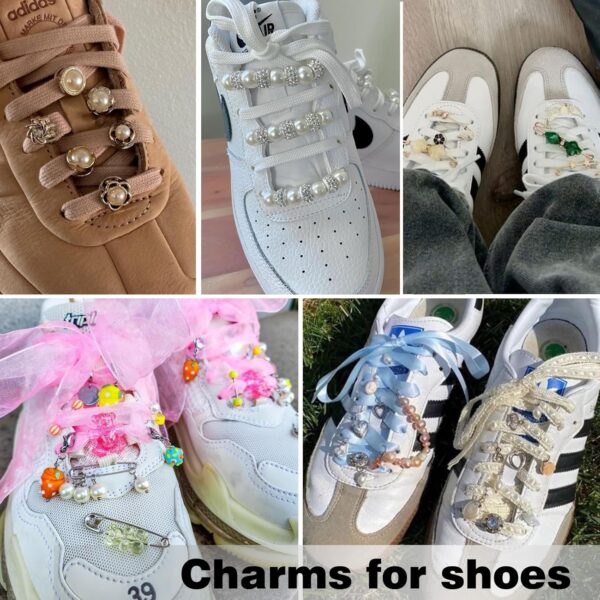 zgiraloca Charms for Socks Shoes,60pcs Bling Brooches and Sa...