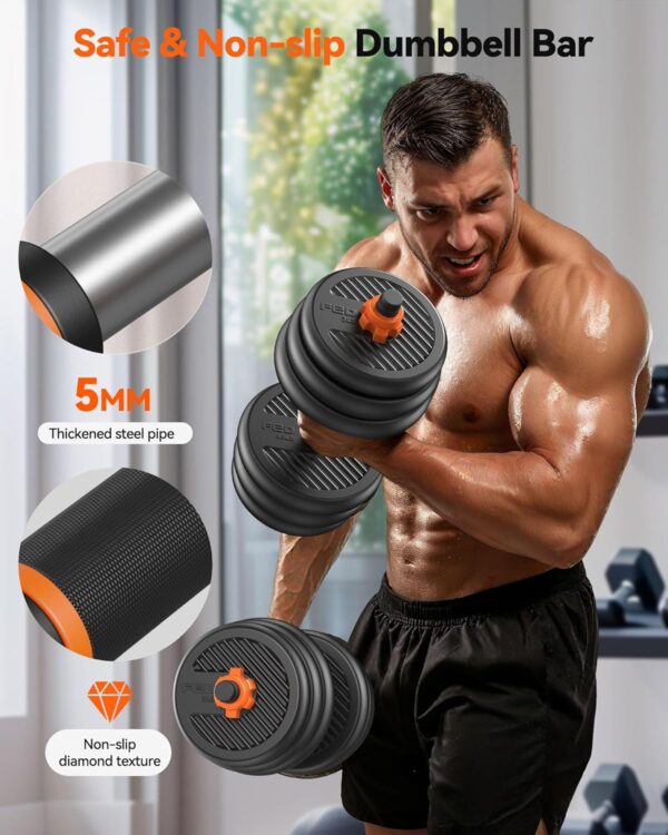 FEIERDUN Adjustable Dumbbells, 20/30/40/45/70/90lbs Free Wei...