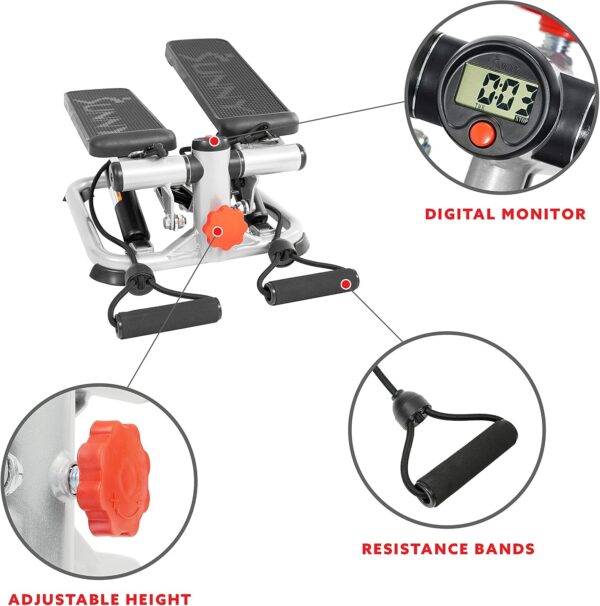 Sunny Health & Fitness Mini Steppers for Exercise at Home, S...