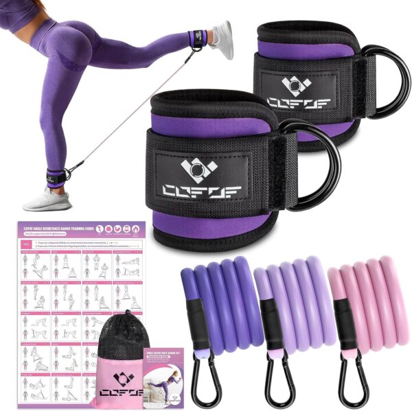 Ankle Resistance Bands With Cuffs for Working Out, Kickbacks...