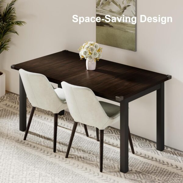 Feonase 63" Extendable Kitchen Table, Modern Farmhouse Dinin...