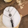 Sacina Gothic Crescent Moon Choker, Moon Sun Star Choker Nec...