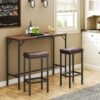 HOOBRO Bar Chairs, Set of 2 Counter Height Saddle Stools wit...