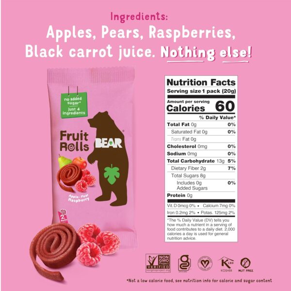 Bear Yoyo Fruit Roll Rasp Mltpk 3.5 OZ