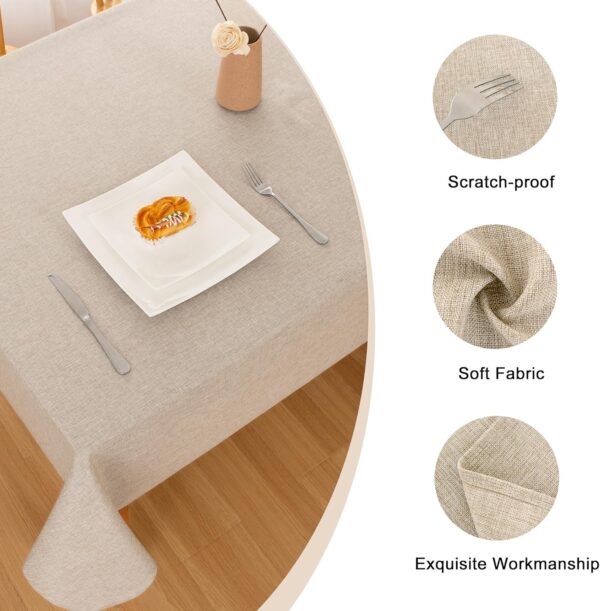 Hiasan 2 Pack Faux Linen Rectangle Tablecloth - Wrinkle and ...