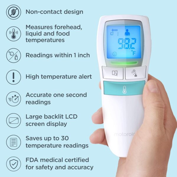 Motorola Care 3-in-1 Non-Contact Baby Forehead Thermometer -...
