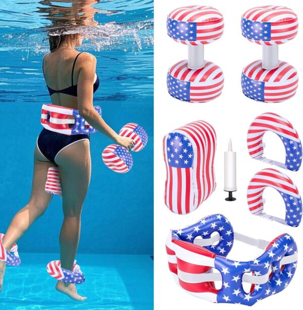 RunNico 7 Pcs PVC Water Workout Equipment, Aquatic Exercise ...